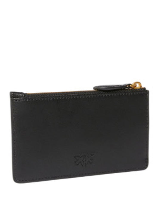 PINKO Porta Carte Pinko Airone Con Zip Nero Oro Nero-Antique Gold
