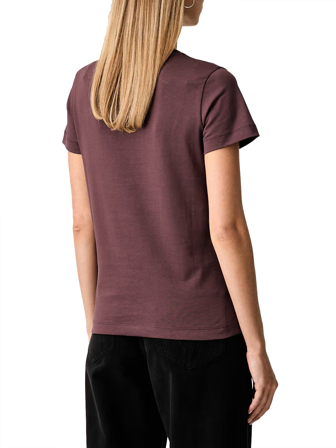 PINKO Bussolotto T-Shirt Pinko Jersey Logo Granata Bordeaux Scuro