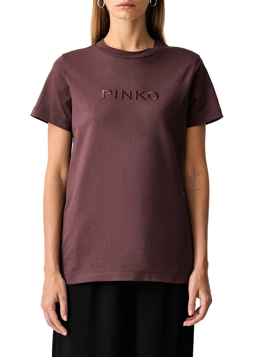 PINKO Pinko Basico T-Shirt Jersey Logo Granada Bordeaux Scuro