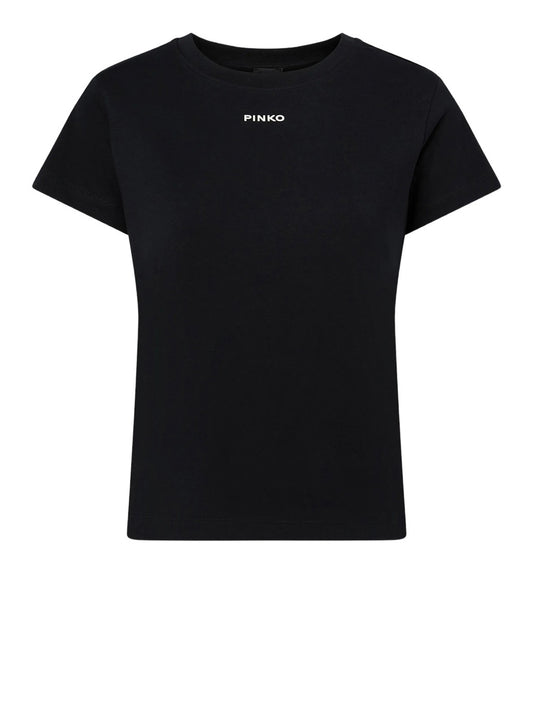 PINKO T-Shirt Pinko Basico Jersey Logo Nero Nero Limousine
