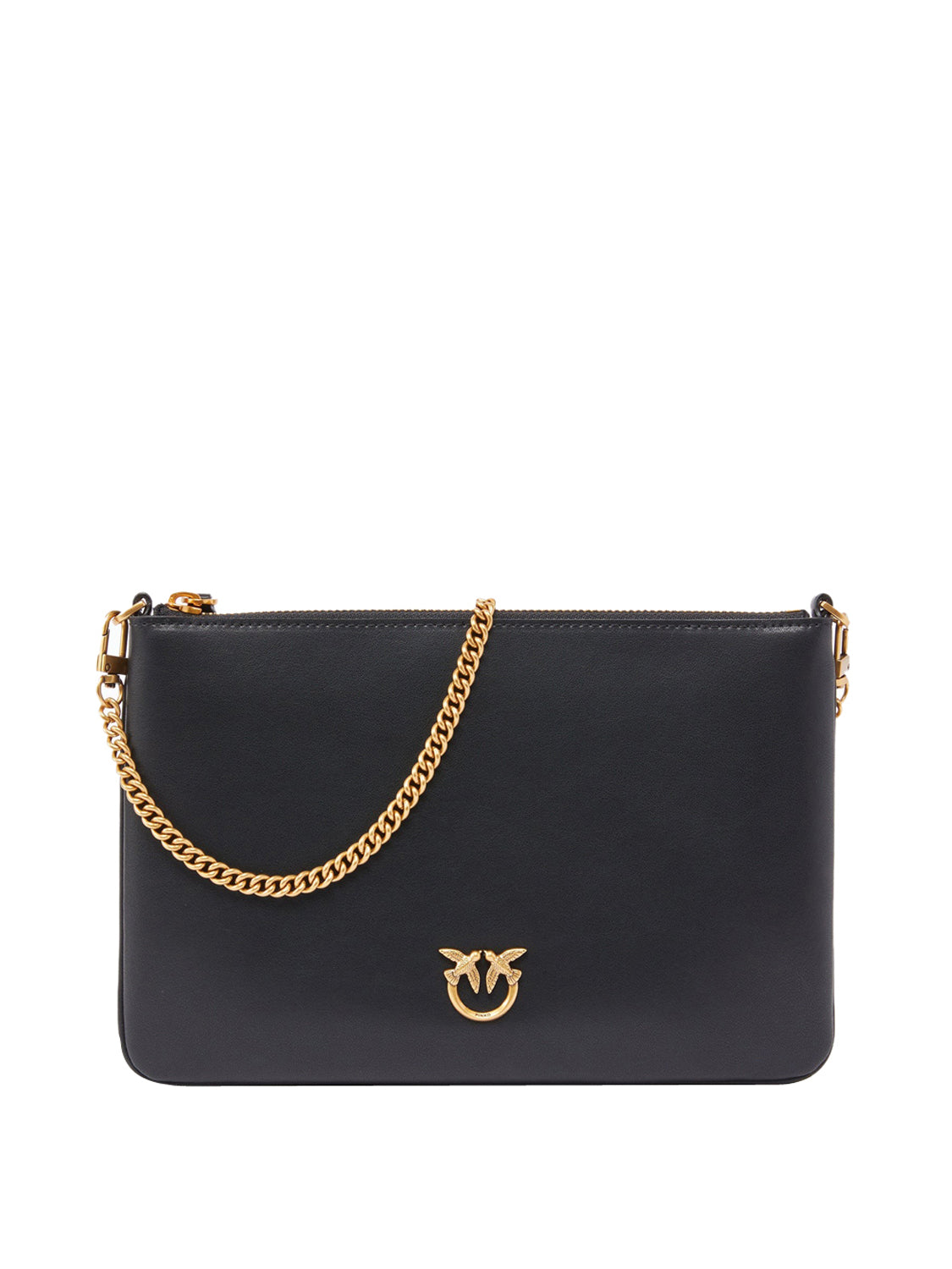 PINKO Borsa Media A Spalla Flat Love Bag Simply Pinko - Nero Nero-Antique Gold