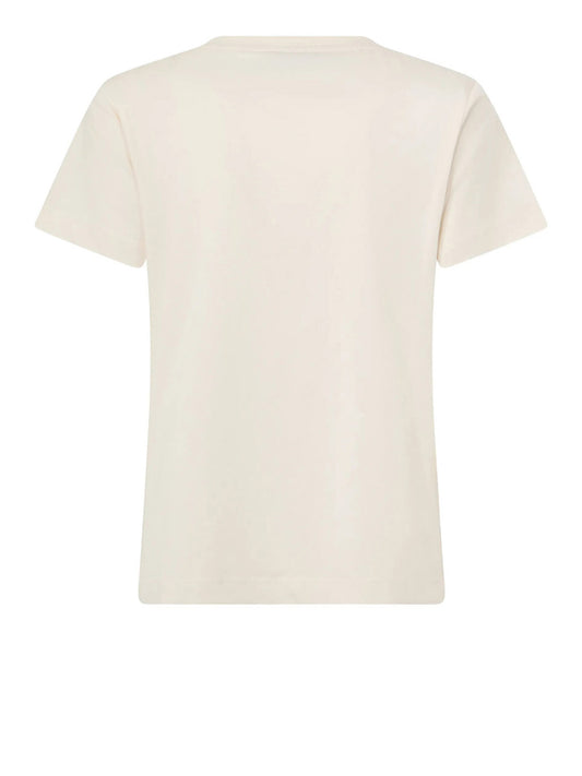 PINKO Quentin T-Shirt Pinko Jersey Ricamo - Beige Beige Betulla