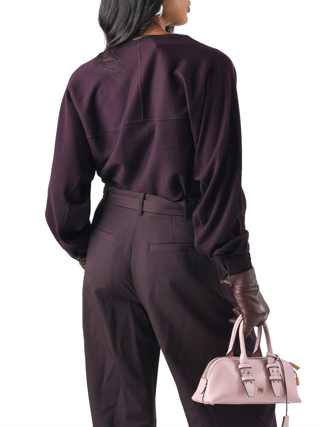 PINKO Pinko Maglia Lanzarote Lana Logo Viola Viola Prugna