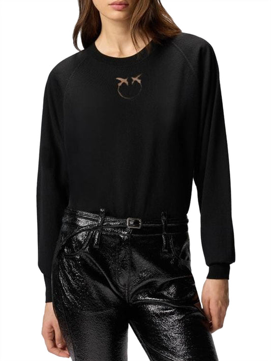 PINKO Pinko Maglia Lanzarote Lana Logo Nero Nero Limousine