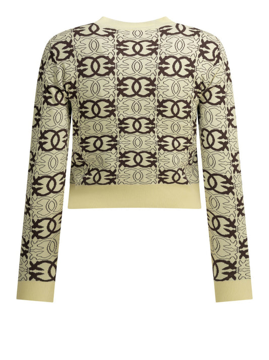 PINKO Pinko Maglia Gypsies Cropped Jacquard Beige Marrone BEIGE/MARRONE