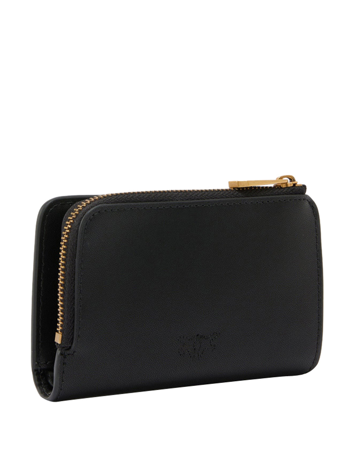 Pinko Portafoglio Mini In Pelle Con Logo Love Birds Pinko - Nero/Oro Nero-Antique Gold