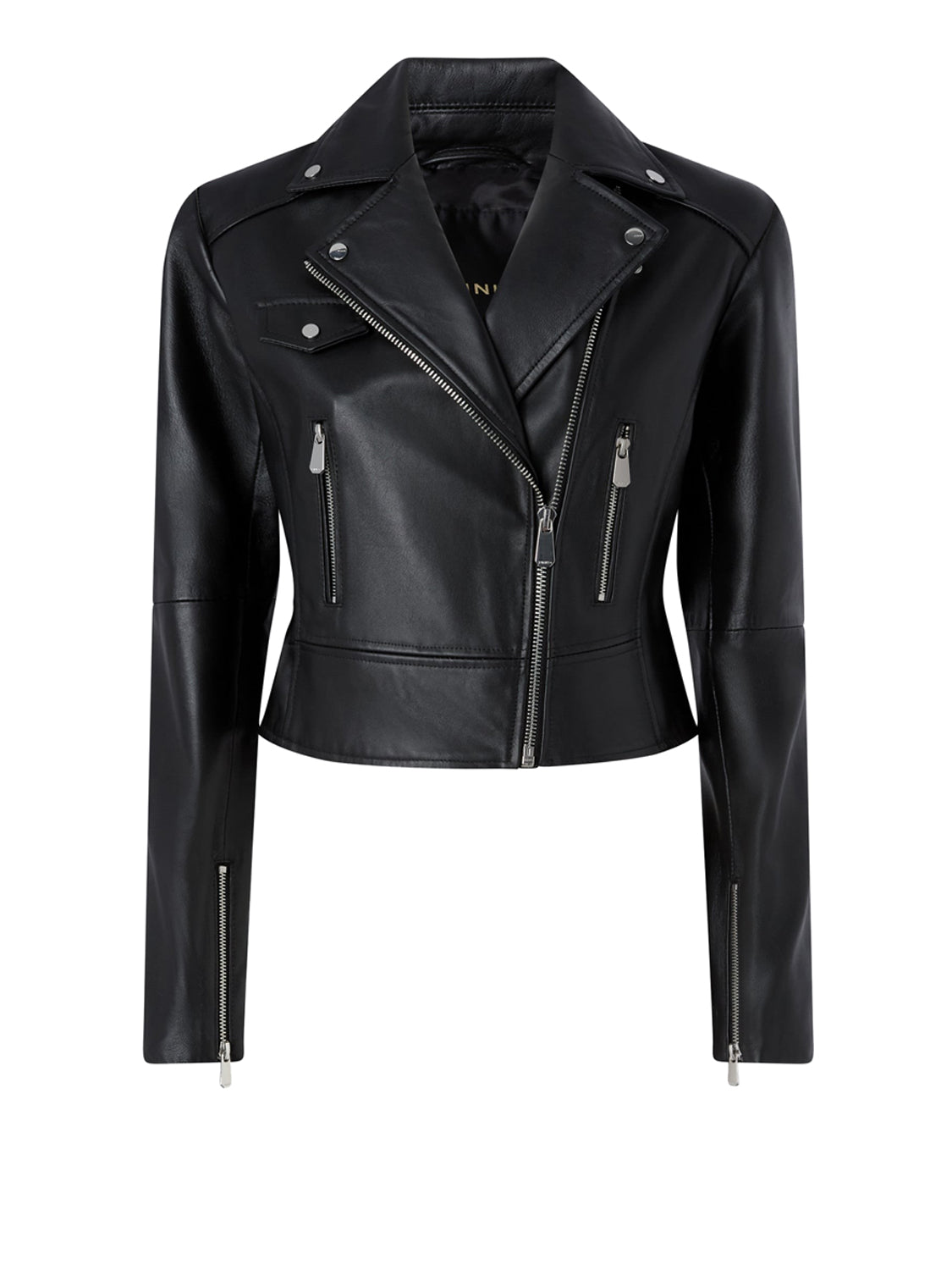 PINKO Giubbino Pinko New Sensibile Chiodo Nappa Nero Nero Limousine