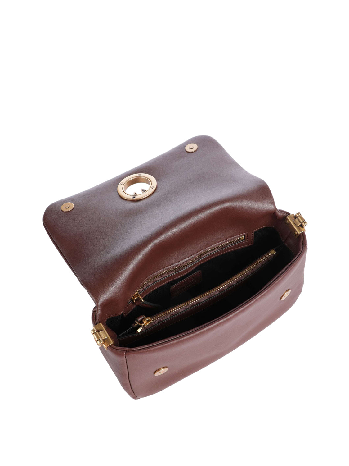PINKO Pinko Borsa A Tracolla Click Soft Horizontal Mini Marrone Castano-Antique Gold