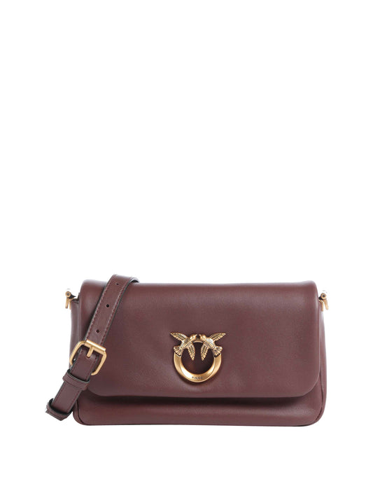 PINKO Pinko Borsa A Tracolla Click Soft Horizontal Mini Marrone Castano-Antique Gold