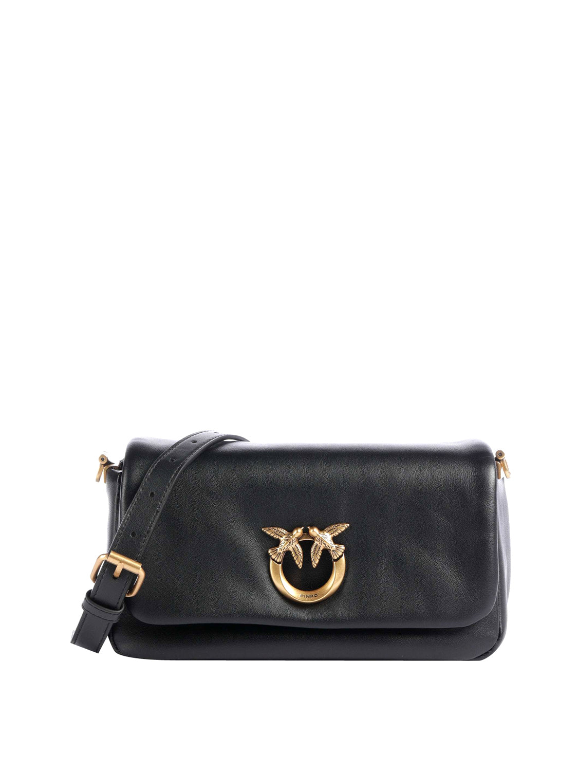 PINKO Pinko Borsa A Tracolla Click Soft Horizontal Mini Nero Nero-Antique Gold
