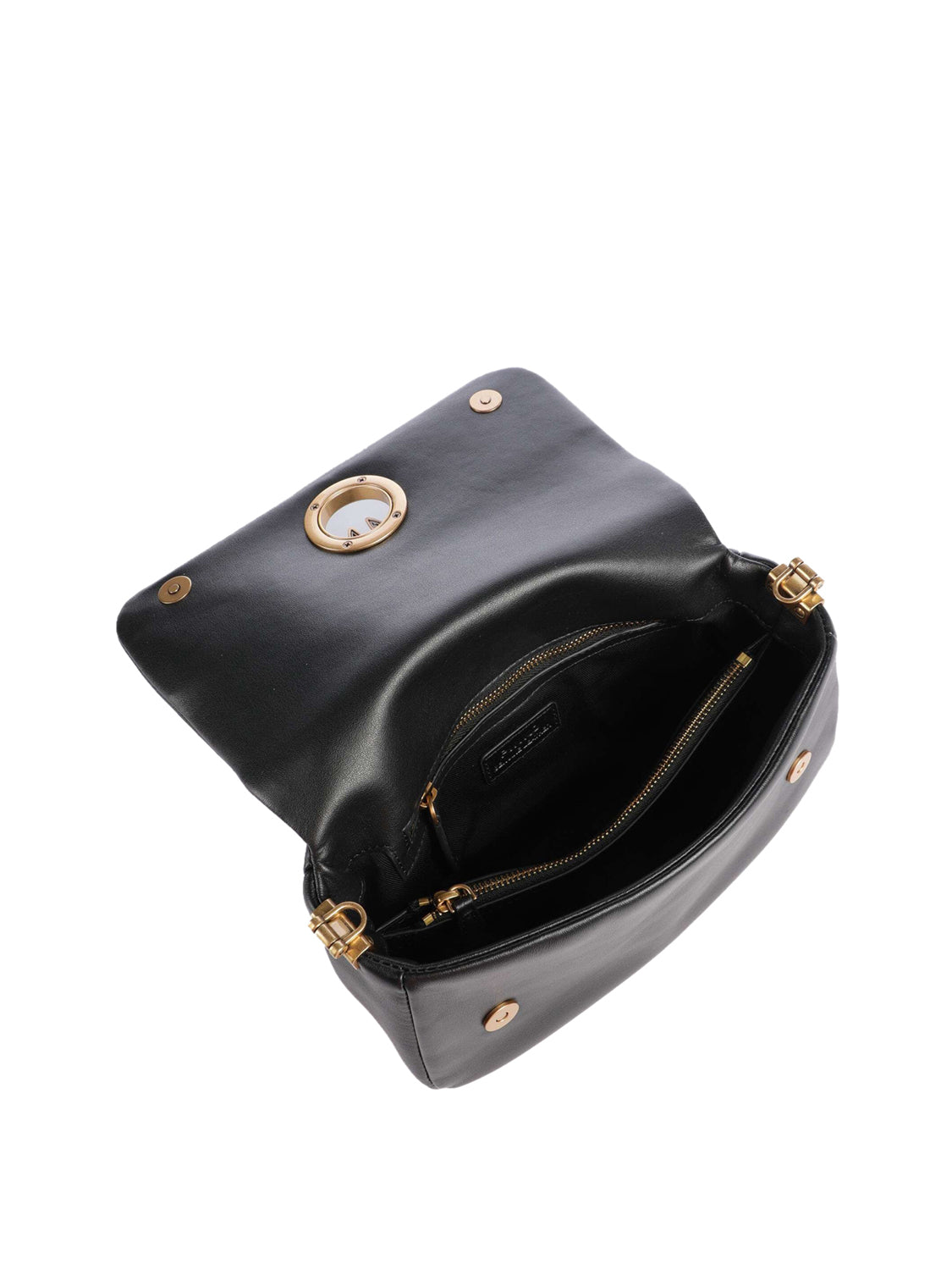 PINKO Pinko Borsa A Tracolla Click Soft Horizontal Mini Nero Nero-Antique Gold