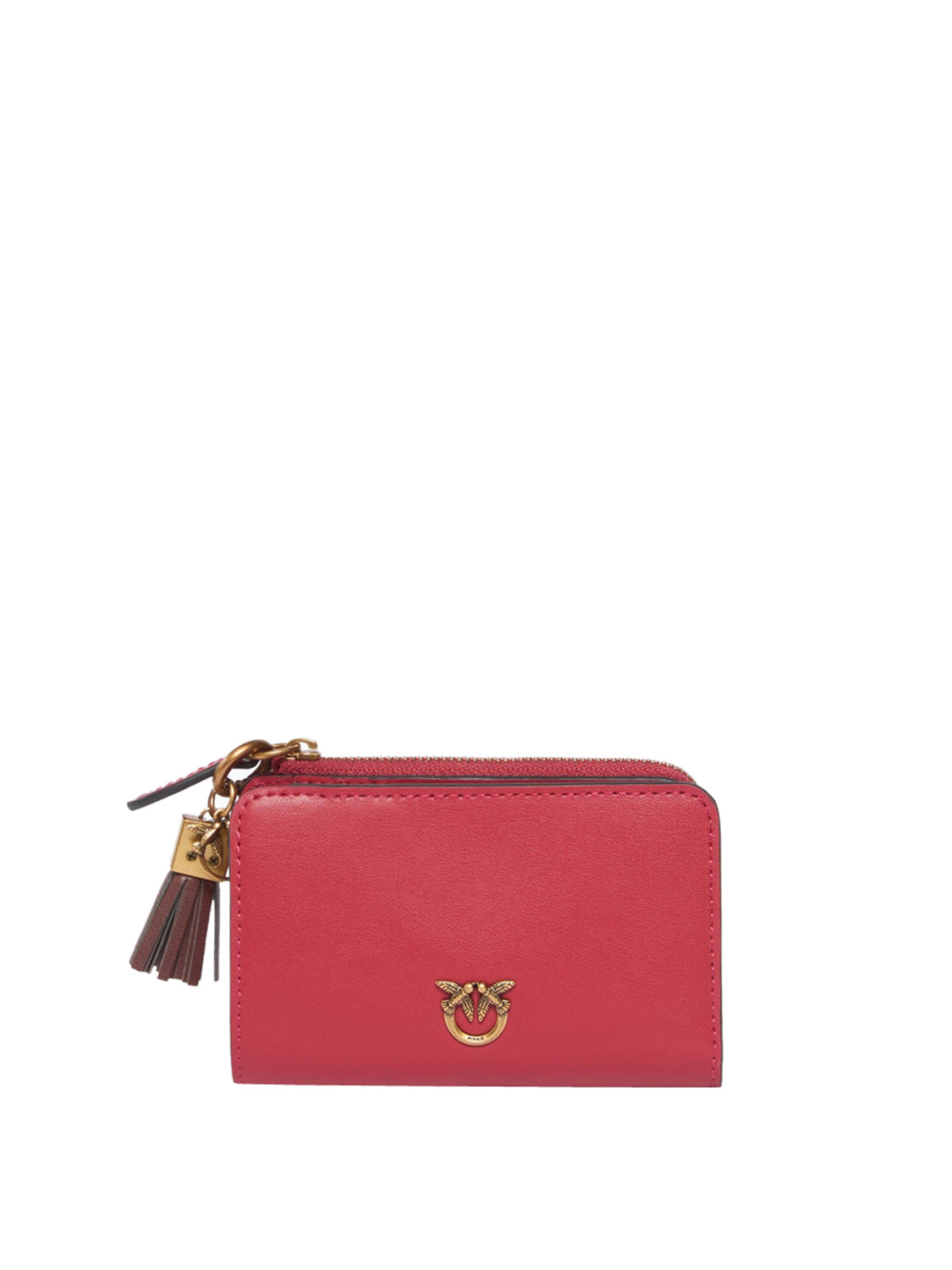 PINKO Mini portafoglio in pelle con nappina Pinko - Rosso Rosso -Antique Gold