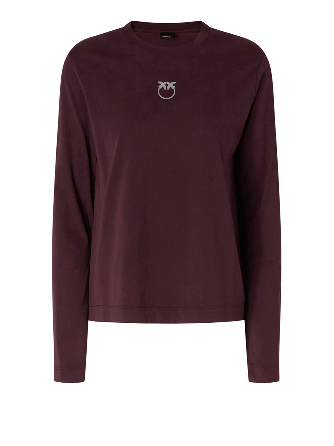 PINKO T-Shirt Pinko Toblino Jersey Logo Bordeaux Bordeaux Scuro