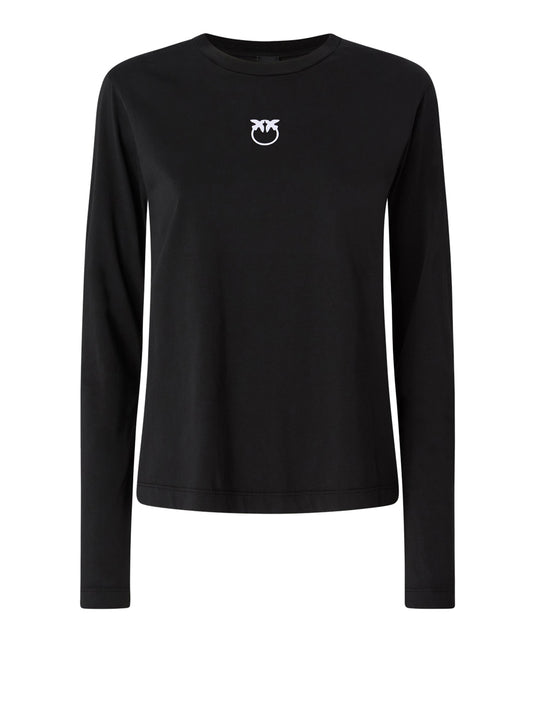 PINKO Toblino T-Shirt Pinko Jersey Logo Nero Nero Limousine