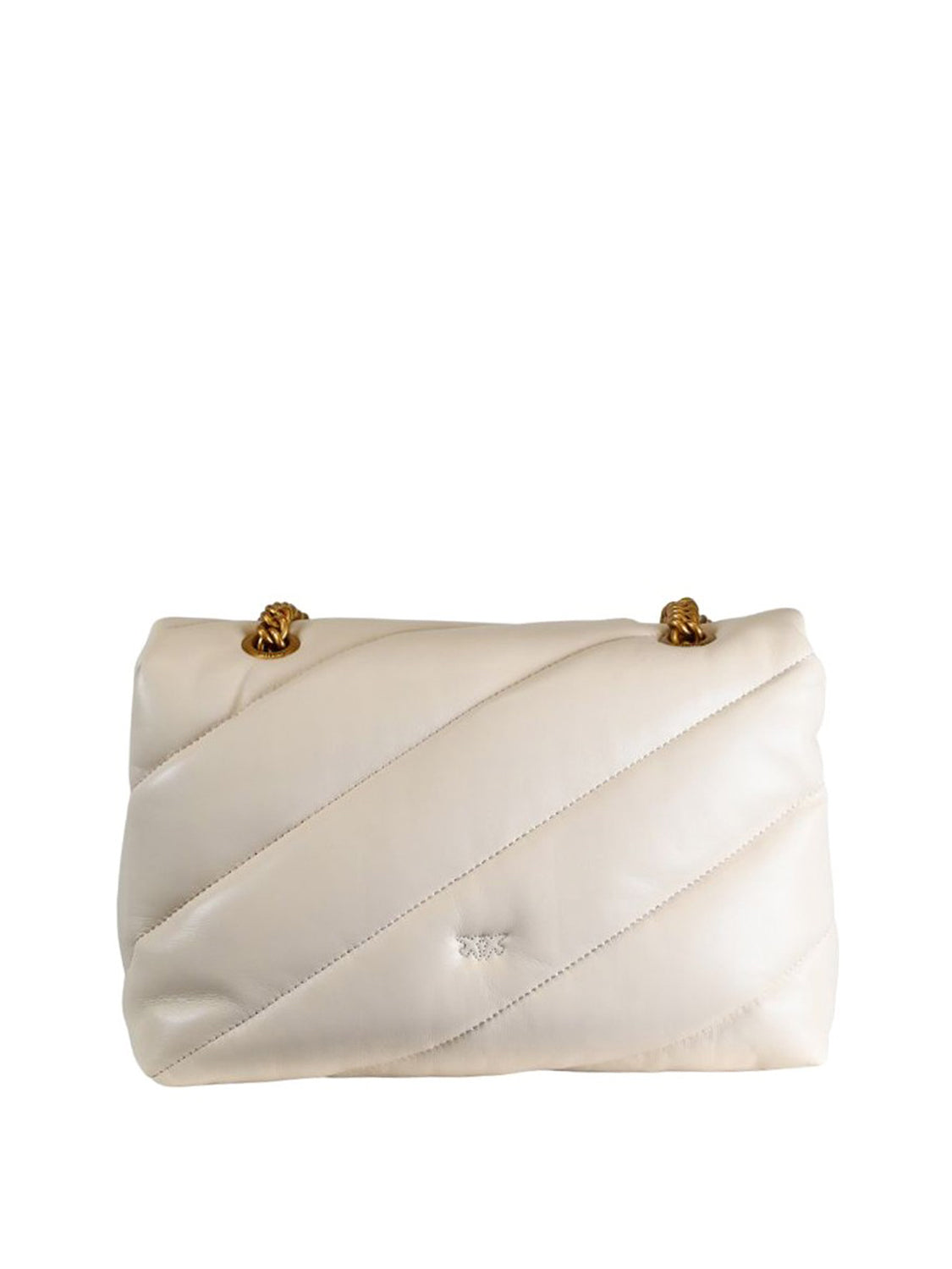 PINKO Pinko Borsa A Tracolla Love Puff Classic Small Bianco Bianco Seta-Antique Gold