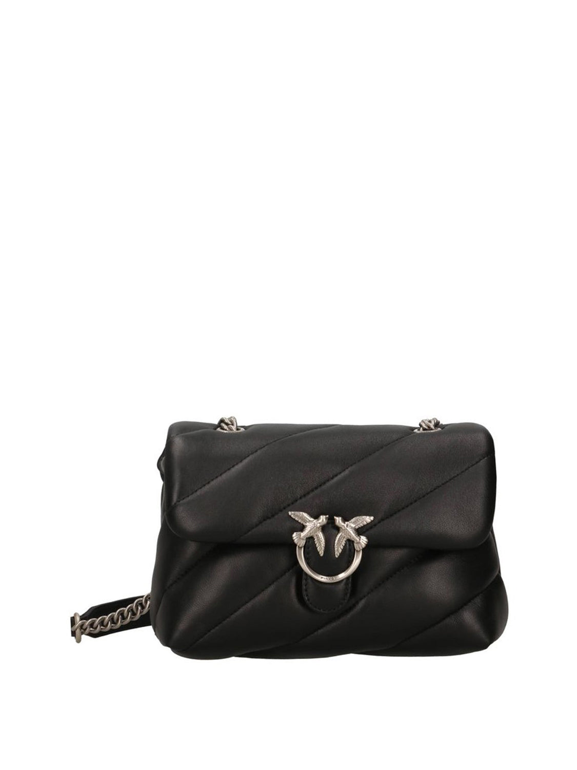PINKO Borsa A Tracolla Pinko Love Puff Classic Small Nero Nero-Old Silver