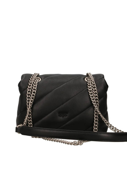 PINKO Borsa A Tracolla Pinko Love Puff Classic Small Nero Nero-Old Silver