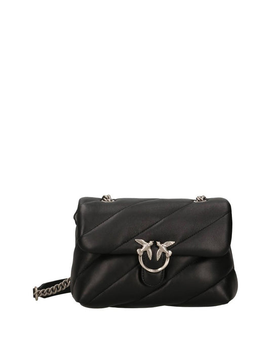 PINKO Borsa A Tracolla Pinko Love Puff Classic Small Nero Nero-Old Silver