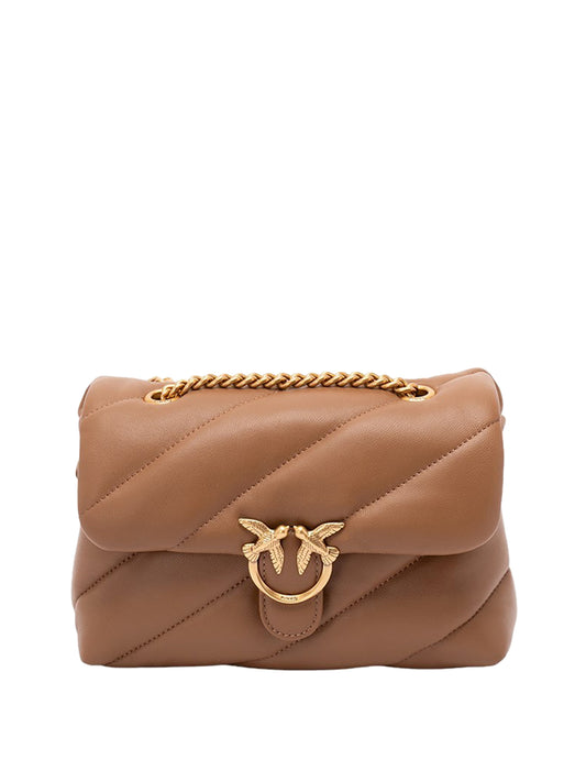 PINKO Pinko Borsa A Tracolla Love Puff Mini Small B. Sheep Marrone Marrone-Antique Gold