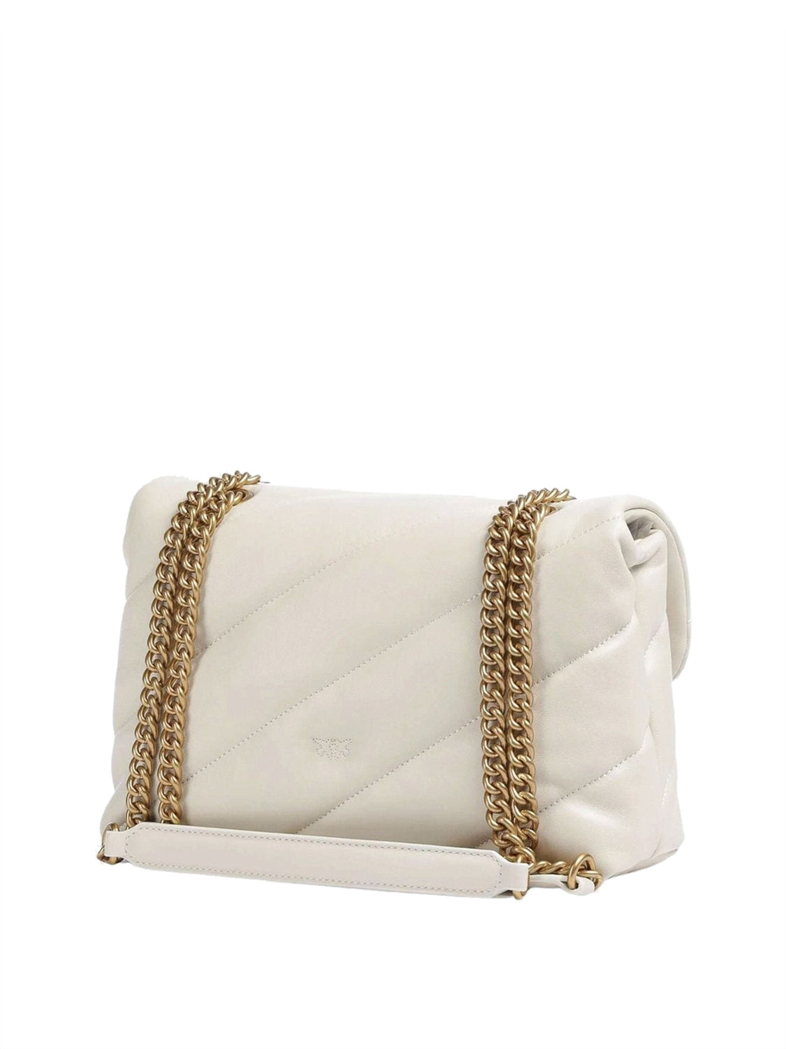 PINKO Pinko Borsa A Tracolla Love Puff Mini Small B. Sheep Bianco Bianco Seta-Antique Gold
