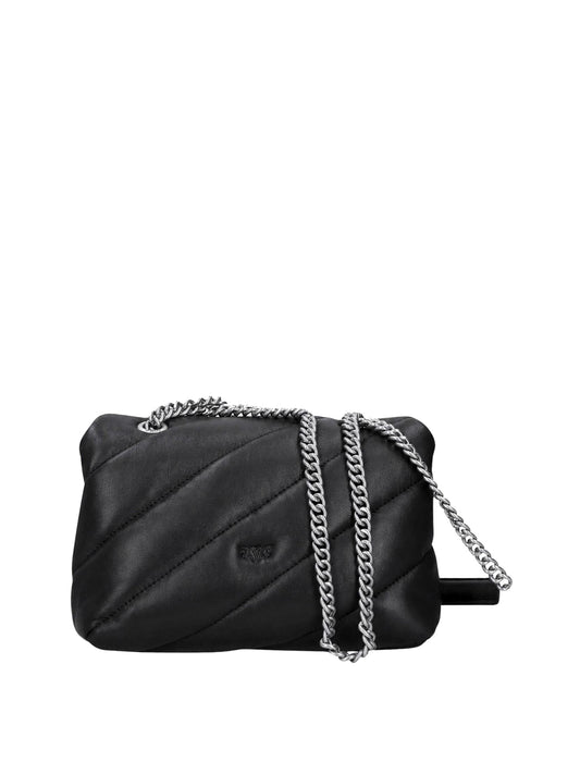 PINKO Pinko Borsa A Tracolla Love Puff Mini Small B. Sheep Nero Nero-Old Silver