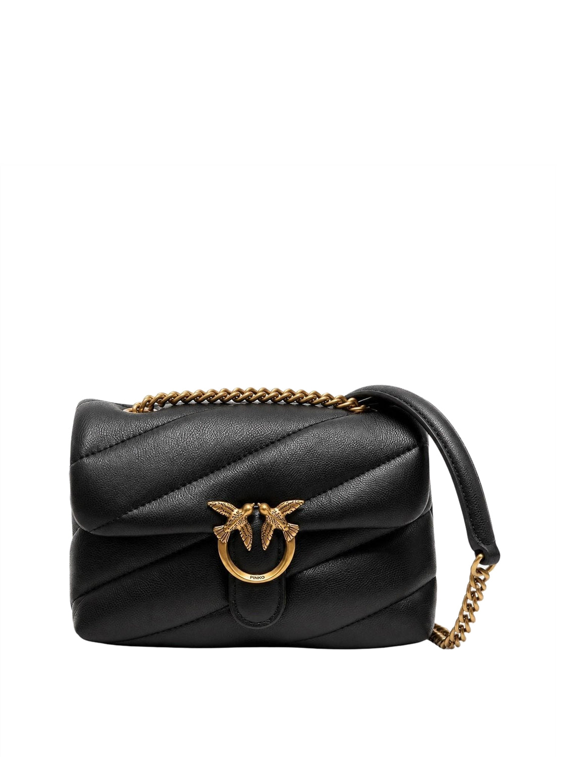 PINKO Borsa A Tracolla Pinko Love Puff Baby Small B. Sheep Nero Nero-Antique Gold