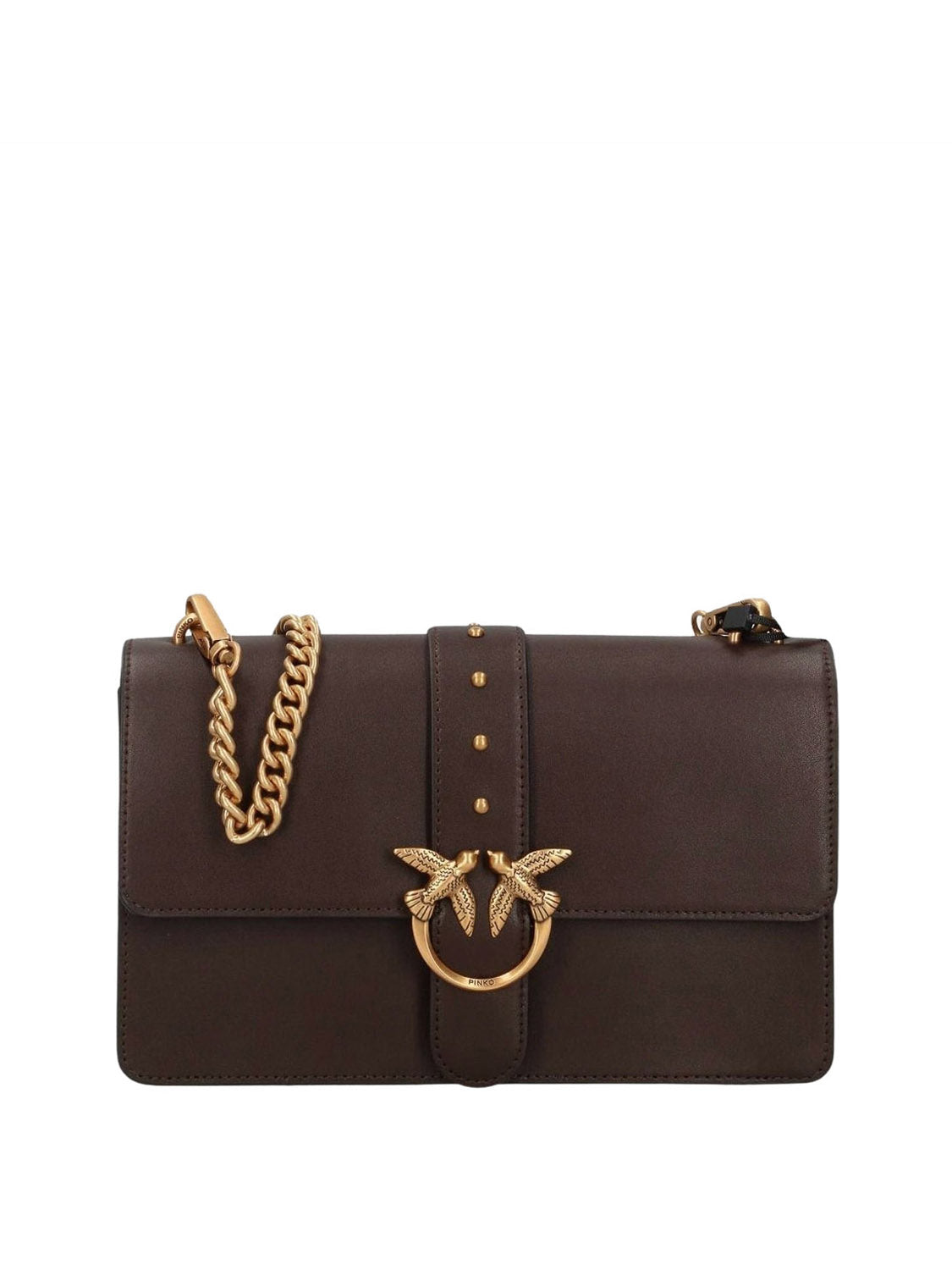 PINKO Pinko Borsa A Tracolla Love One Classic St. Small - Marrone Marrone-Antique Gold