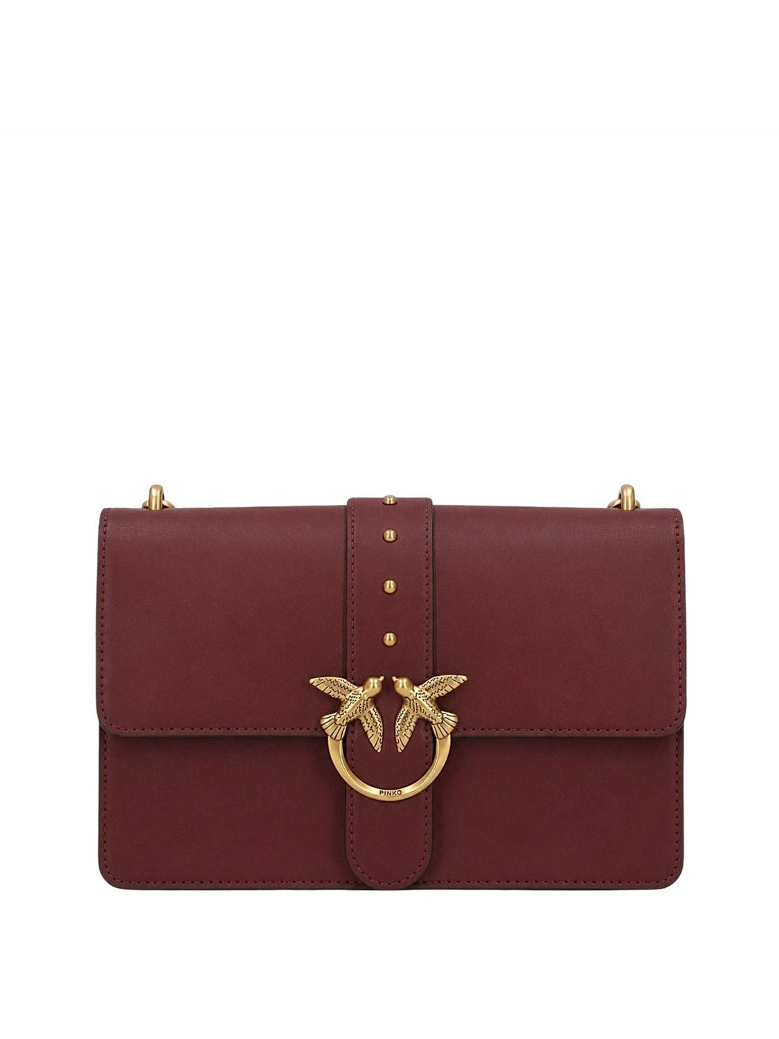 PINKO Pinko Borsa A Tracolla Love One Classic St. Small - Rosso Ribes-Antique Gold