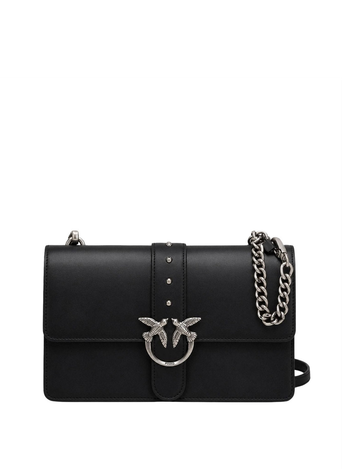PINKO Pinko Borsa A Tracolla Love One Classic St. Small - Nero Argento Nero-Old Silver