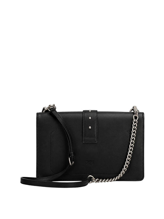 PINKO Pinko Borsa A Tracolla Love One Classic St. Small - Nero Argento Nero-Old Silver