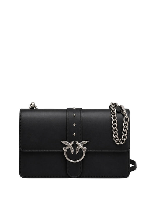 PINKO Pinko Borsa A Tracolla Love One Classic St. Small - Nero Argento Nero-Old Silver
