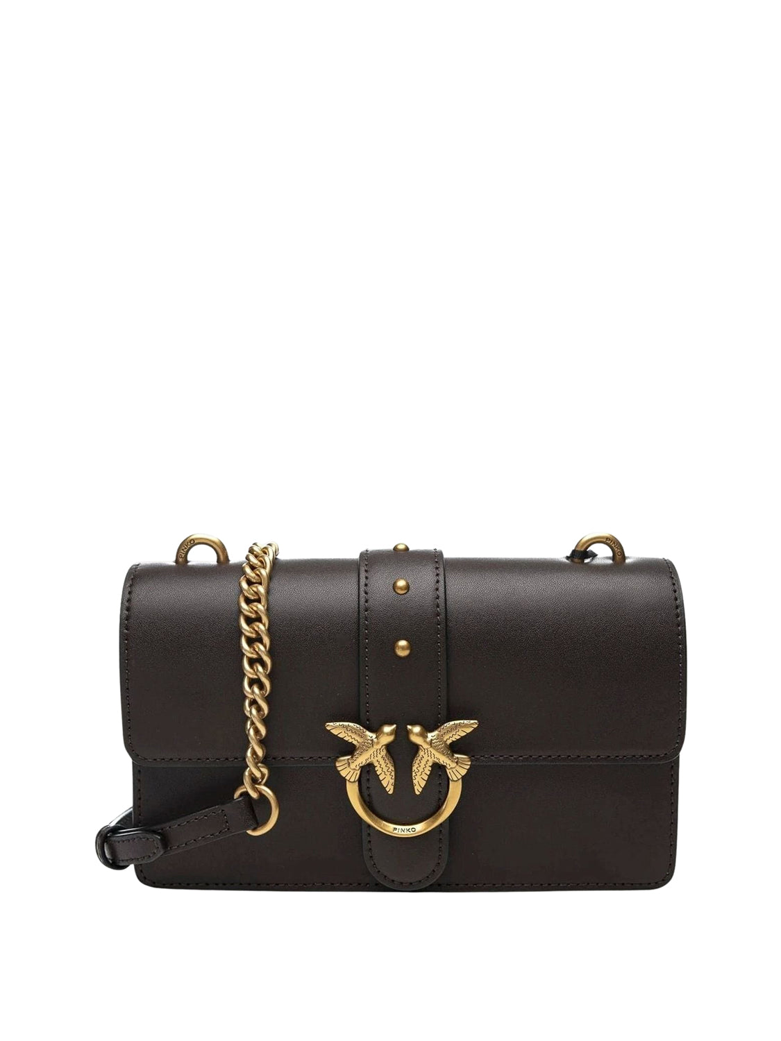 PINKO Pinko Borsa A Tracolla Love One Mini St. Small Marrone Marrone-Antique Gold