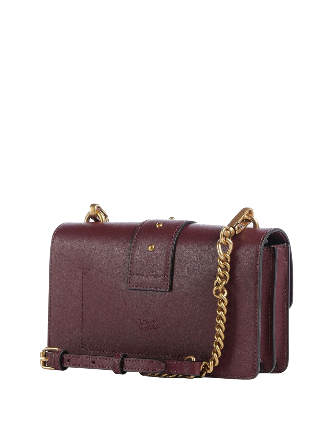 PINKO Pinko Borsa A Tracolla Love One Mini St. Small Marrone Ribes-Antique Gold