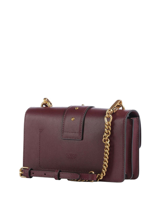 PINKO Pinko Borsa A Tracolla Love One Mini St. Small Marrone Ribes-Antique Gold
