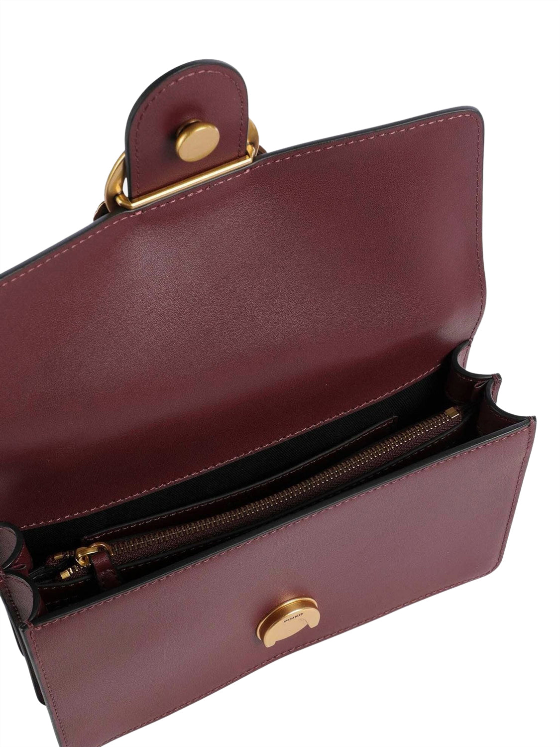 PINKO Pinko Borsa A Tracolla Love One Mini St. Small Marrone Ribes-Antique Gold