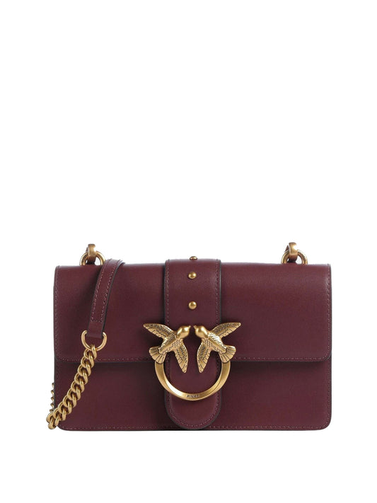 PINKO Pinko Borsa A Tracolla Love One Mini St. Small Marrone Ribes-Antique Gold