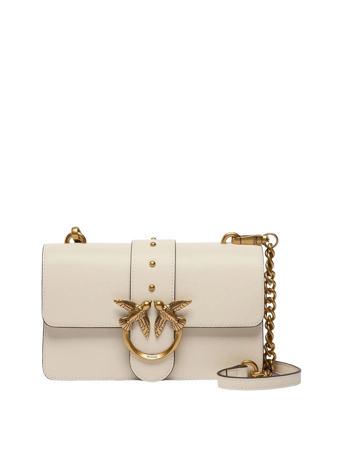 PINKO Borsa A Tracolla Pinko Love One Mini St. Small B. Vit Bianco Bianco Seta-Antique Gold