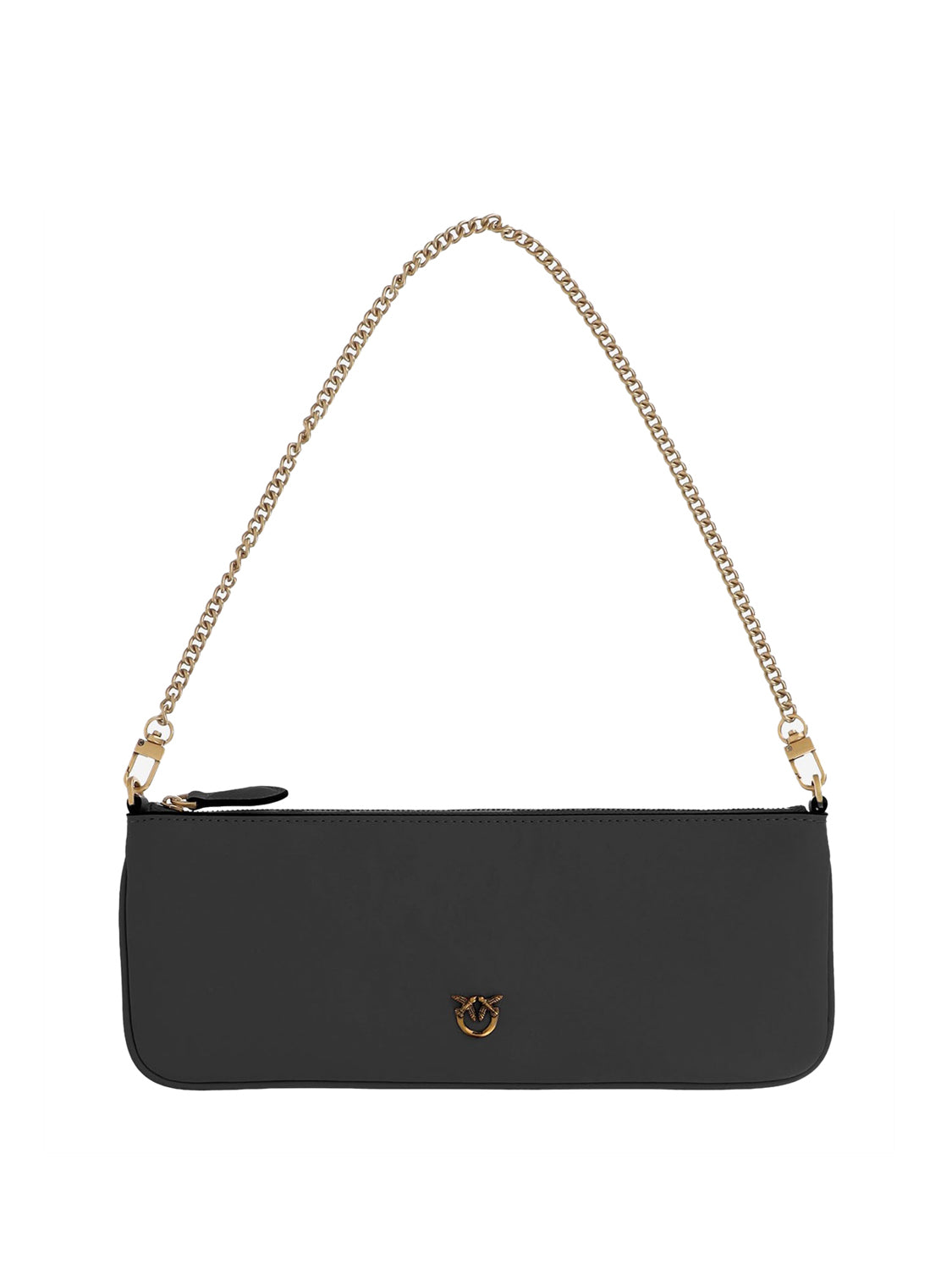 PINKO Borsa a Tracolla New Horizontal Flat Vitello Pinko - Nero Nero-Antique Gold