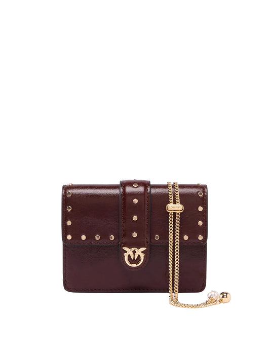 PINKO 2 USCITA Borsa Love Pocket Studs Vit. Polishe Pinko - Borgogna/Oro Burgundy-Gold