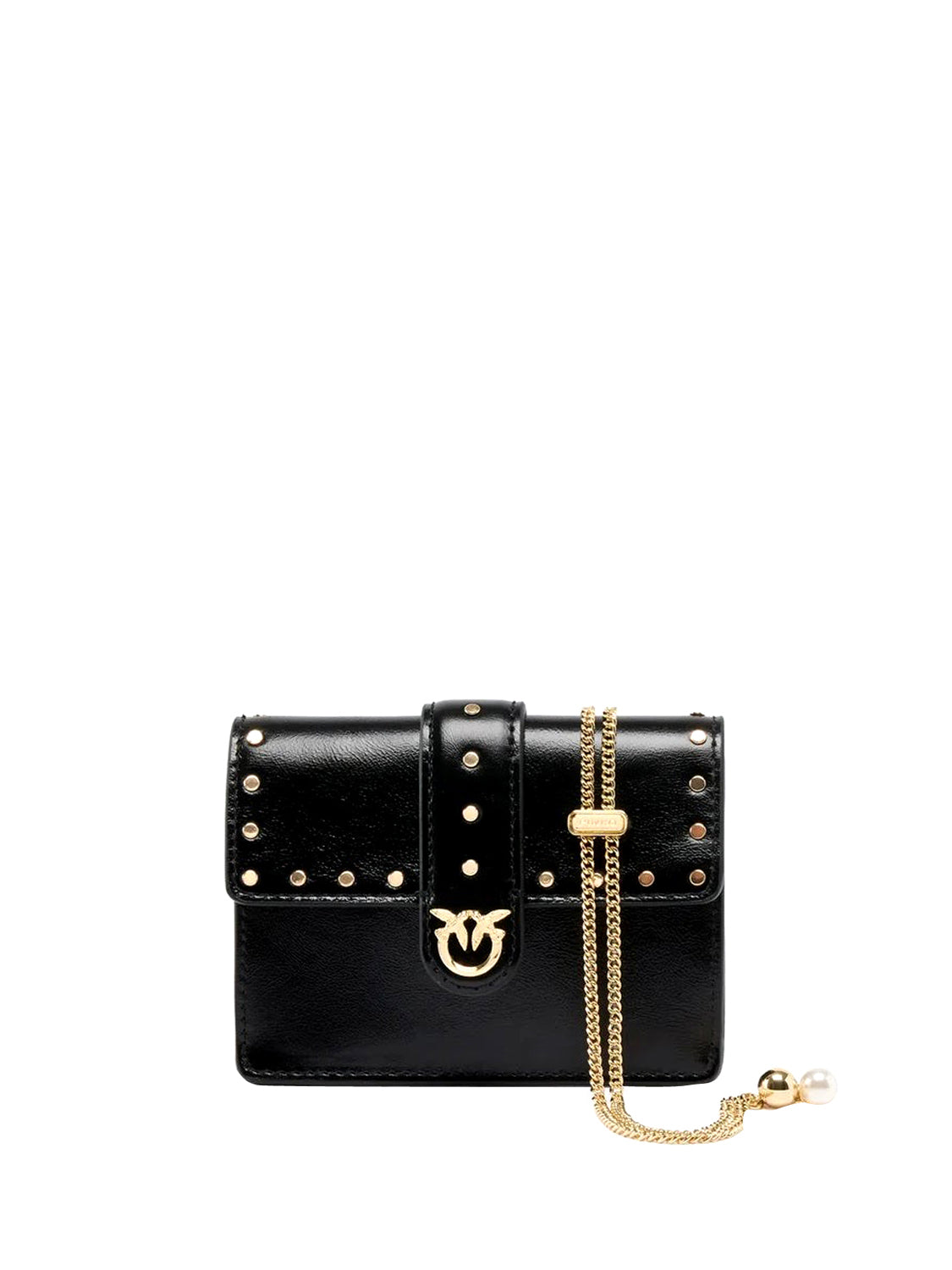 PINKO 2 USCITA Borsa Love Pocket Studs Vit. Polishe Pinko - Nero Limusine Nero Limousine-Oro