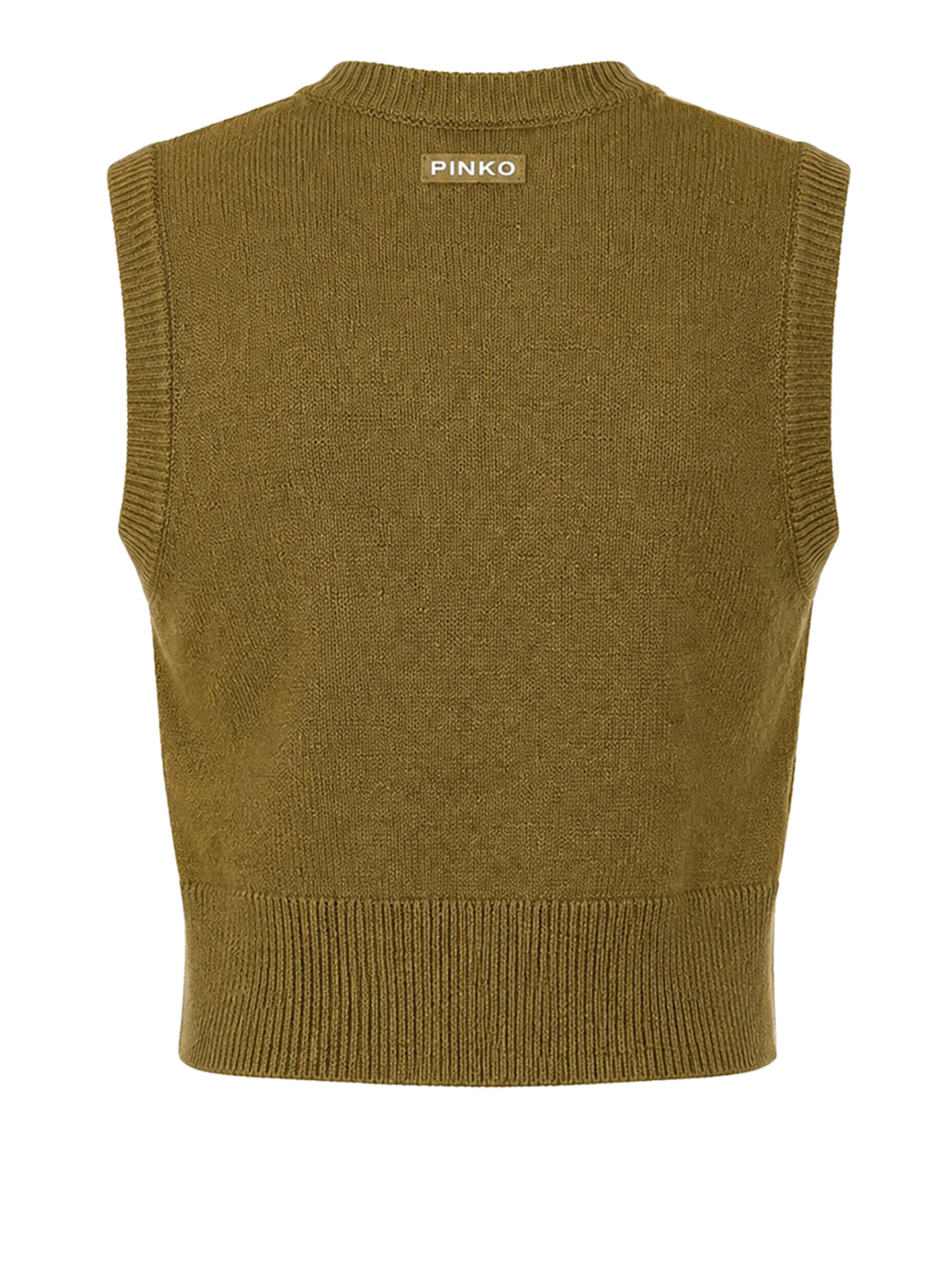 PINKO 2 USCITA Pinko Belato Gilet Blend Wool Con De Verde Verde-Lucertola