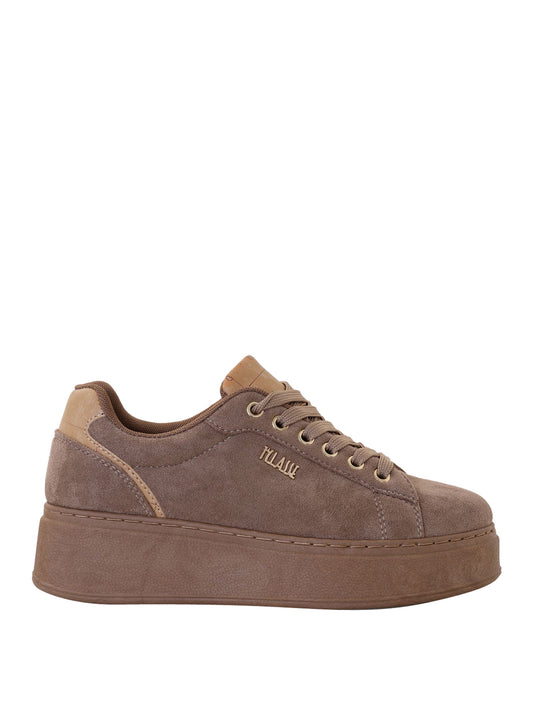 PRIMA CLASSE Sneakers in pelle scamosciata con logo 1ᴬ Classe Nocciola Testa di moro