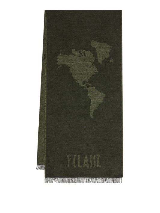 PRIMA CLASSE SETA Prima Classe Sciarpa Geo Pieno in misto modal e lana 42x180 Verde Militare VERDE MILITARE