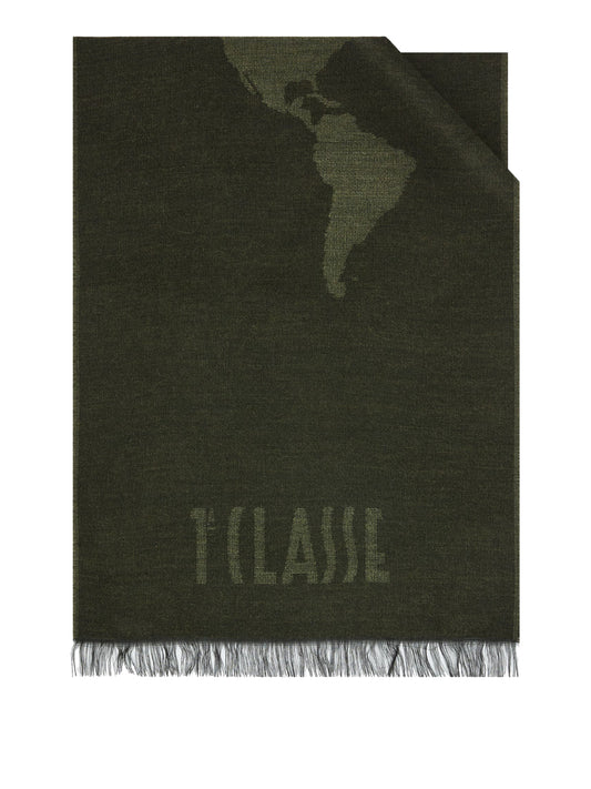 PRIMA CLASSE SETA Prima Classe Sciarpa Geo Pieno in misto modal e lana 42x180 Verde Militare VERDE MILITARE
