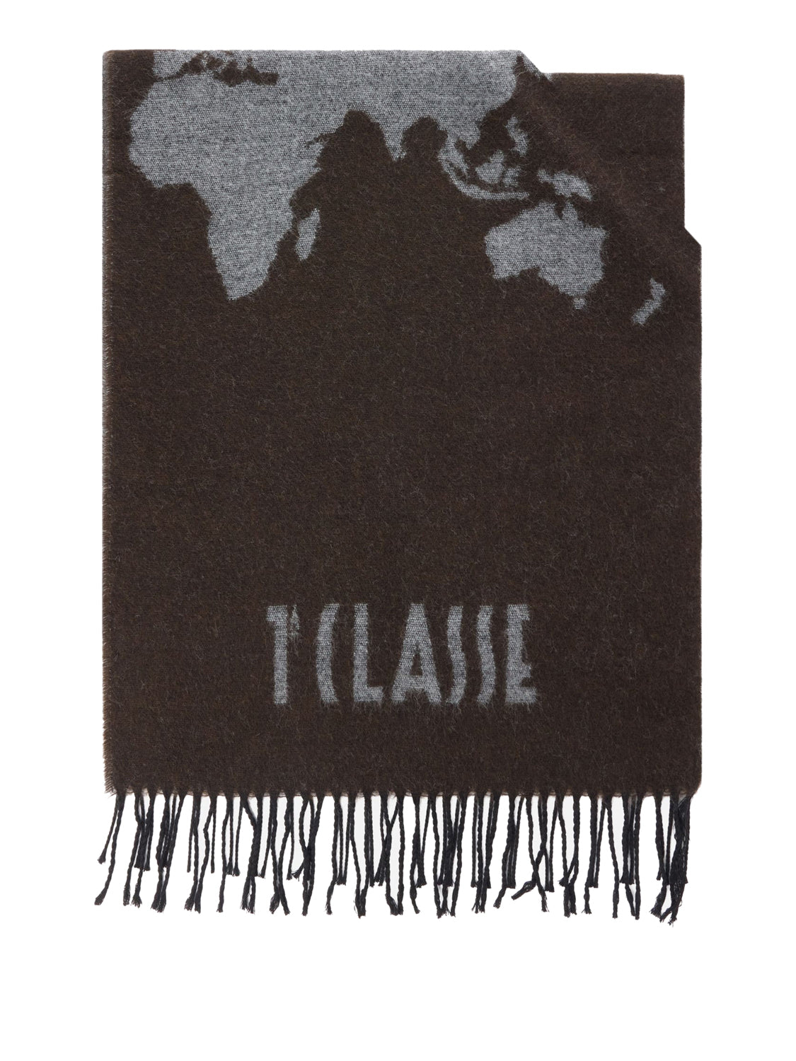 PRIMA CLASSE SETA Prima Classe Sciarpa Geo Pieno in misto lana e cotone 40x170 Ebano Ebano