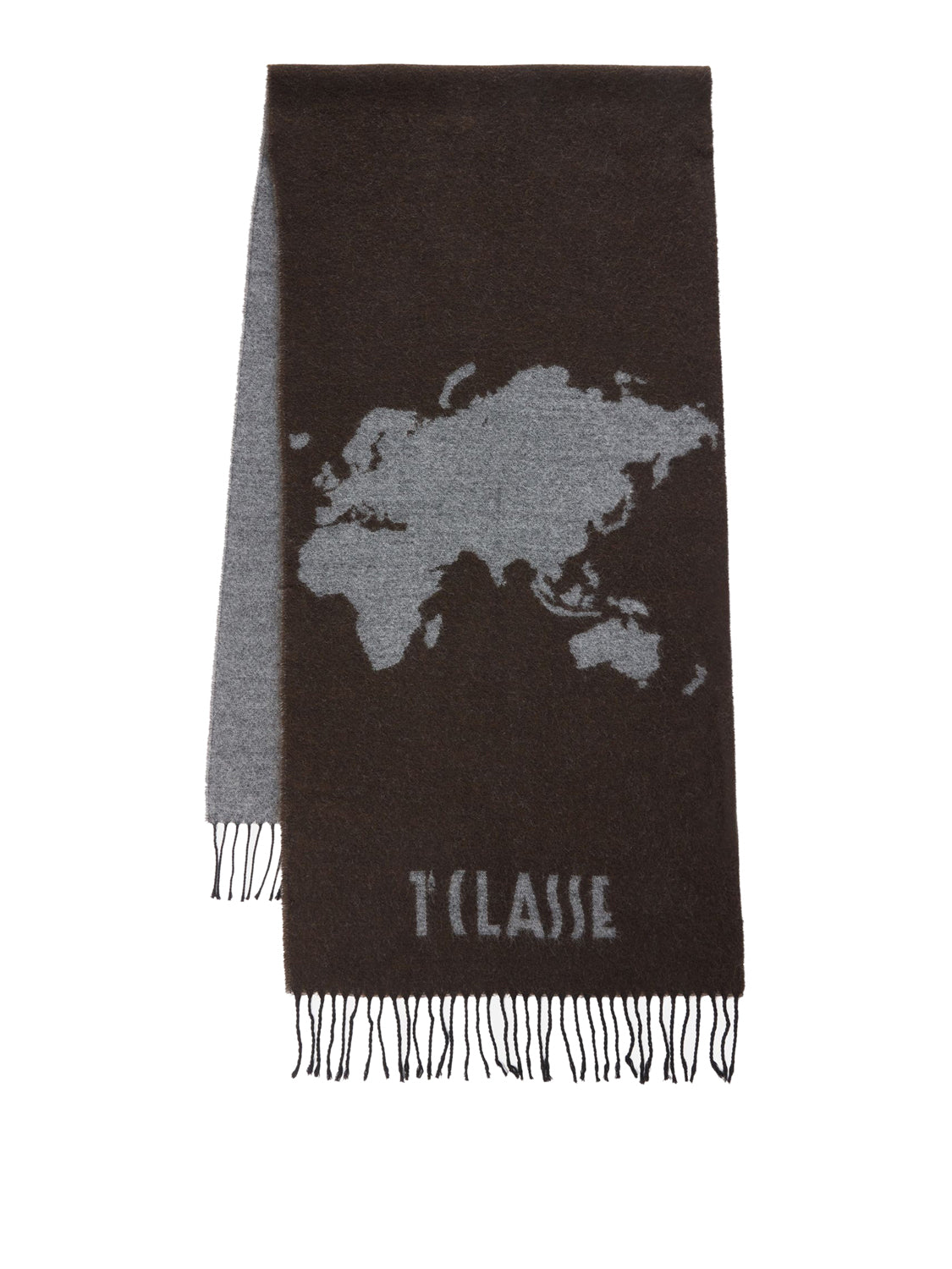 PRIMA CLASSE SETA Prima Classe Sciarpa Geo Pieno in misto lana e cotone 40x170 Ebano Ebano