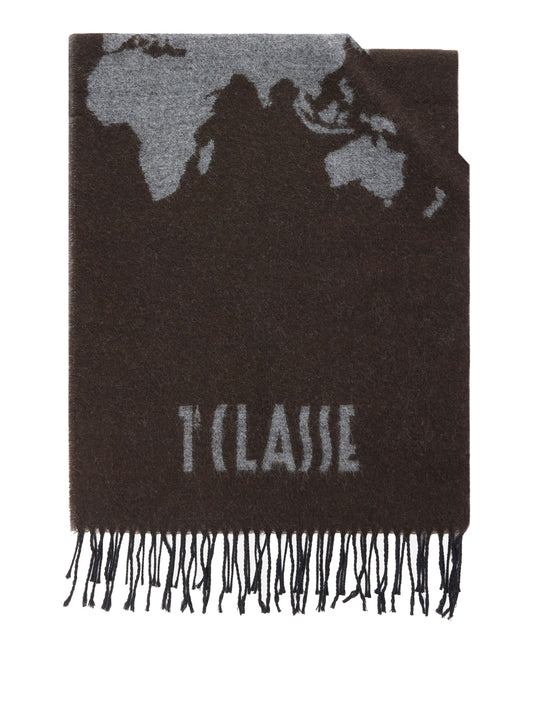 PRIMA CLASSE SETA Prima Classe Sciarpa Geo Pieno in misto lana e cotone 40x170 Ebano Ebano
