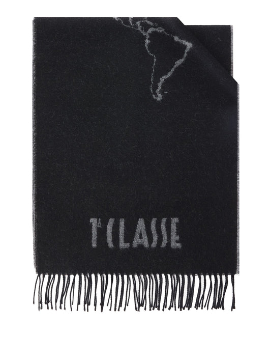 PRIMA CLASSE SETA Prima Classe Sciarpa Geo Filetto in misto lana e cotone 40x170 Caviale Caviale