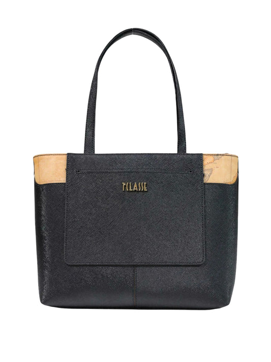 PRIMA CLASSE STAGIONE Borsa A Mano 1°Classe Logo Frontale Nero Nero