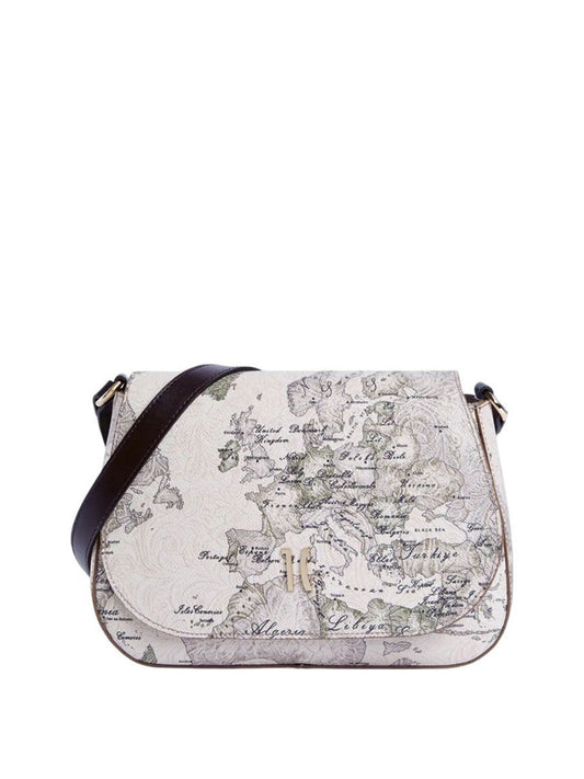 PRIMA CLASSE STAGIONE Prima Classe Borsa a tracolla con patta in tessuto goffrato Country Geo - Tortora Tortora